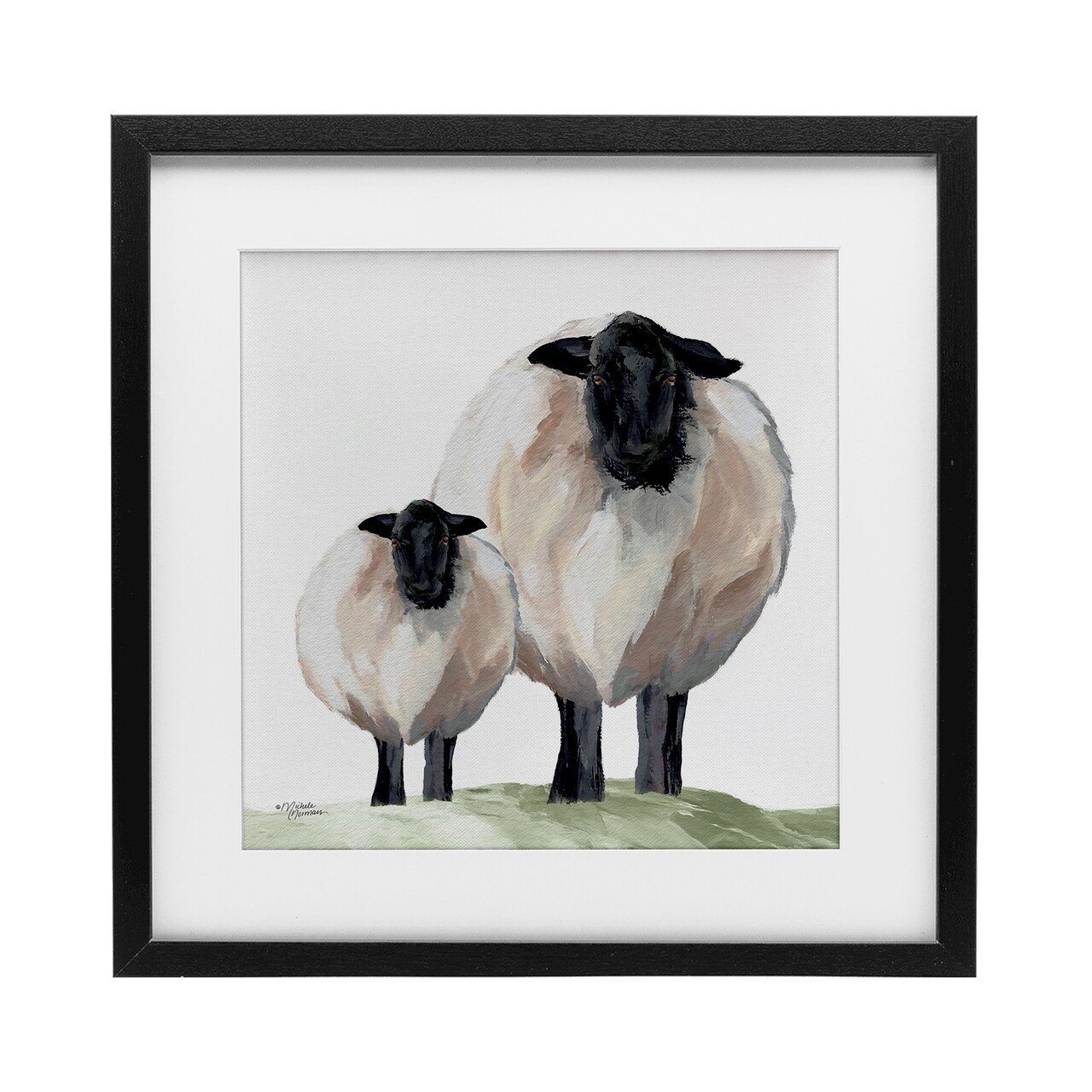 Stupell Industries Sheep And Lamb Portrait Framed Print Under Glass, design by Michele Norman